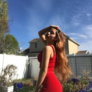 Two piece red pant set